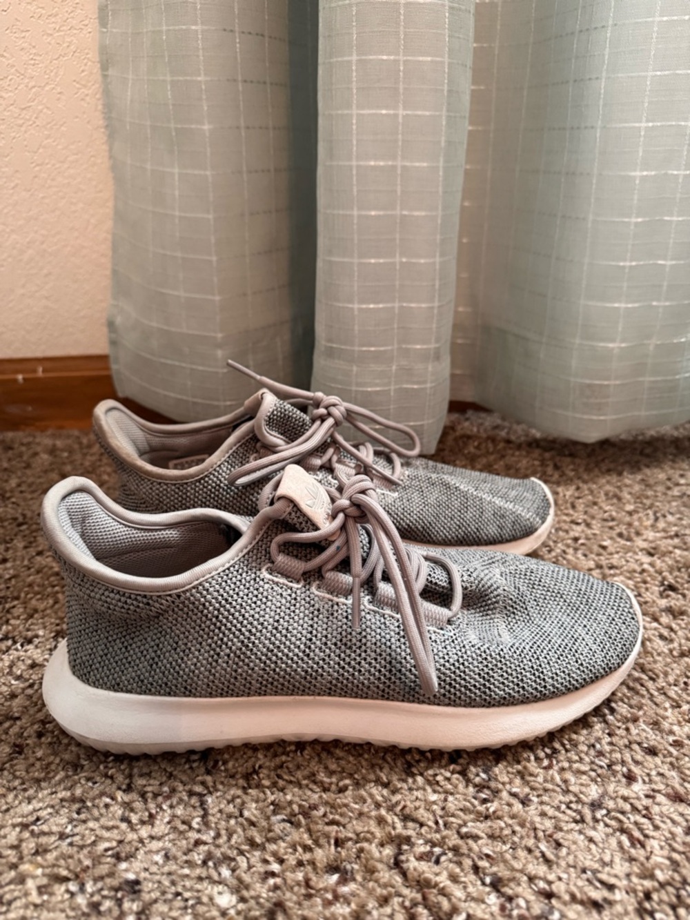 Adidas Light Gray Knit Casual Sneakers